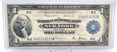 1918 $1 Federal Reserve Note of New York Large Note Lot.R28 - Image 1 of 4