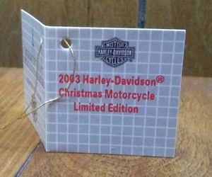 FRANKLIN MINT 1:10 2003 LE Christmas Harley-Davidson Motorcycle HANG TAG *Only* - Picture 1 of 5