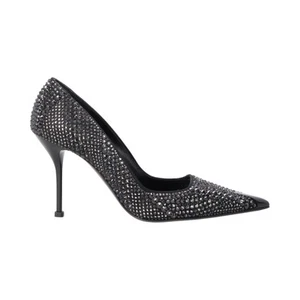 Alexander McQueen Womens Court Heel Fabric Studded Black Size 7 High Stiletto - Picture 1 of 10