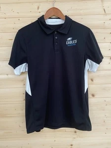 OTS NFL Philadelphia Eagles Men’s Small Poly Dot Polo Black White Logo - Picture 1 of 8