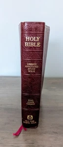 Liberty Annotated Study Bible KJV Red Letter Old Time Gospel Hour GenuineLeather - Foto 1 di 7