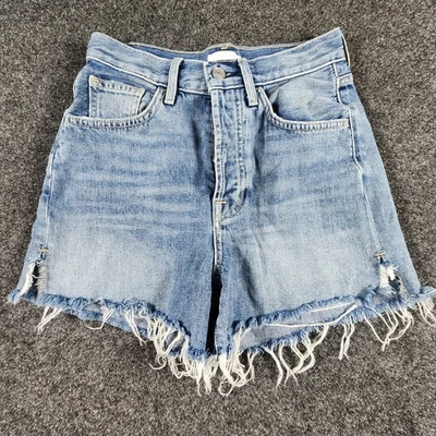 Shorts feminino 7 For All Mankind The Ruby corte tamanho 24 botão mosca bainha crua - Imagem 1 de 4