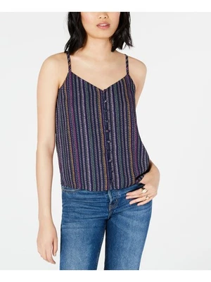 Camiseta sin mangas MAISON JULES para mujer con botones correa de espagueti cuello en V Foto 1 de 4