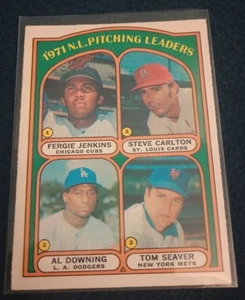 1972 O-Pee-Chee #93 Fergie Jenkins/Steve Carlton/Tom Seaver/Al Downing - quasi nuovo - Foto 1 di 2