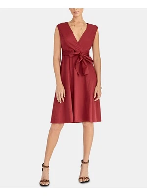 Vestido acampanado RACHEL ROY para mujer con cinturón sin mangas hasta la rodilla para trabajar + Foto 1 de 4