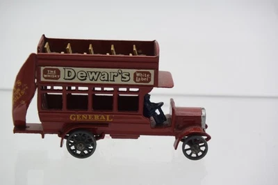 Vintage MATCHBOX MODELS OF YESTERYEAR No2 B TYPE LONDON Dewar's Whiskey BUS  - Image 1 of 4