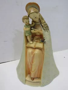 OLD RELIGIOUS CERAMIC MARY JESUS GLOBEL WEST GERMANY STATUE NICE - Picture 1 of 4