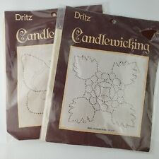 Vintage Dritz Candlewicking Needlework Kit - Butterfly - Indiana Rose - Lot of 2