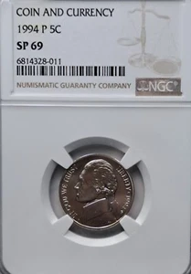 1994-P SP69 Jefferson Nickel Specimen! Rare NGC Matte Finish. - Picture 1 of 6