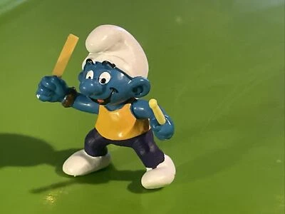 Smurf Drumset Parts Drummer Fake Wood Piece Schleich Toy Playset Toy W Stick PVC Foto 1 de 4