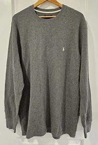 Polo Ralph Lauren Tejido Gofre Crew Pullover Logo Poni Manga Larga Talla 2XL Gris - Imagen 1 de 4