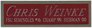 CHRIS WEINKE HEISMAN NAMEPLATE AUTOGRAPHED SIGNED FOOTBALL HELMET-JERSEY-PHOTO - Picture 1 of 8