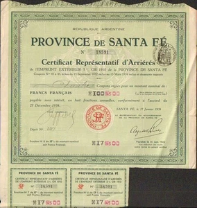 Emprunt PROVINCE DE SANTA FE (ARGENTINE) (Q) - Picture 1 of 1