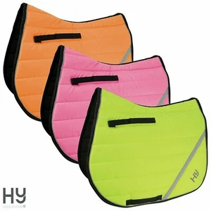HyVIZ Reflector Hi Viz Comfort Pad Saddlepad Pink/Yellow/Orange Pony/Cob/Full - Picture 1 of 9