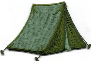 ZELT Bügelbild Patch Pfadfinder Jungtier Mädchen Junge Zelt Camper Urlaub - Bild 1 von 1