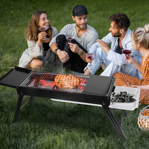 Portable BBQ Griddle, Foldable Kabob Barbecue for Outdoor Hibachi BBQ Camping - Picture 1 of 9