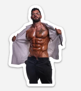 Sticker Male Men Man Shirtless Muscular Superman Guy Vinyl 2.11" x 3" 1652 - Picture 1 of 2