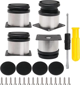 BQLZR Furniture Cabinet Metal Legs Adjustable Stainless Steel Kitchen Feet round - Picture 1 of 12
