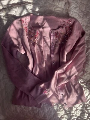 Cárdigan rosa con lentejuelas y floral Foto 1 de 3