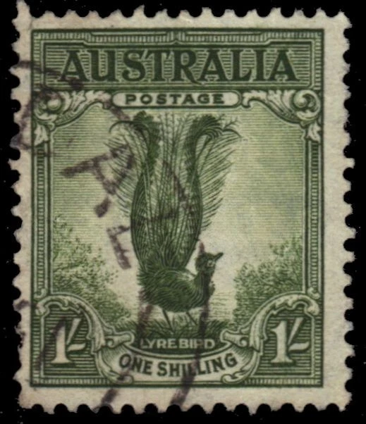 AUSTRALIA 175a (SG174) - Lyrebird "1937 Grey Green" (pb74062) - Imagem 1 de 1