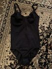 BALI Body Briefer shapewear Black Lace 36C 8L10 foundation wires sheer catsuit