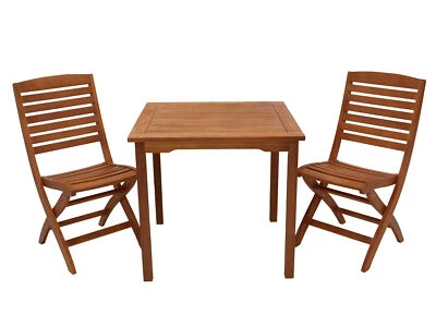 Gartengarnitur Sitzgruppe Holzgarnitur Gartenmöbel Set CAPO 3-teilig Holz braun - Bild 1 von 4