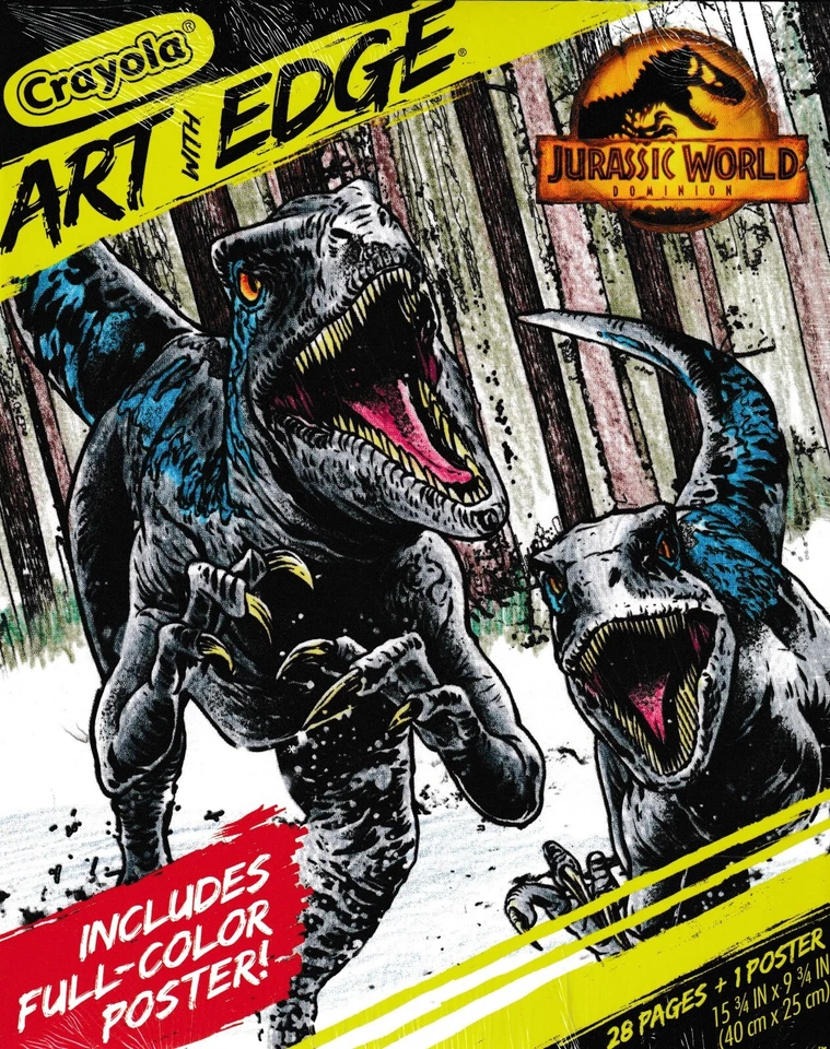 Crayola Art With Edge Jurassic World Dominion 28 Coloring Pages And 1 Poster/New