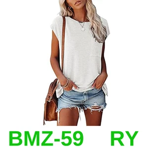 MIROL Women's Short Sleeve Tunic Tops 2023 Basic Loose T Shirts Solid, L - Picture 1 of 6