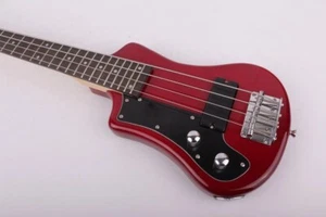 Red color Left hand electric 4strings mini travel bass - Picture 1 of 6