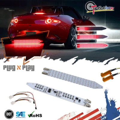 2Pcs Red LED Sequential Dynamic Turn Signal Lights For 2016-up Mazda Miata MX-5 - Image 1 of 4