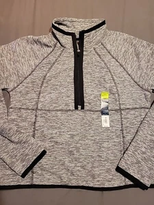 Tek Gear Half Zip Woman MED On The Go Mock Neck Pullover Cozy Soft Fleece Grey - Picture 1 of 13
