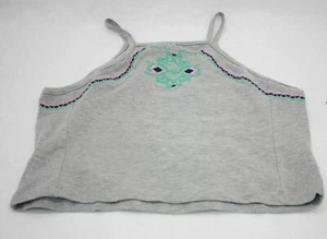 Electric Pink Girls Gray Spaghetti Strap Tank Top Casual Summer Size Large - Picture 1 of 4