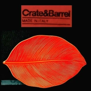 CRATE & BARREL RUSTIC ORANGE APPETIZER LEAF PLATE MADE IN ITALY NWOB - Picture 1 of 3