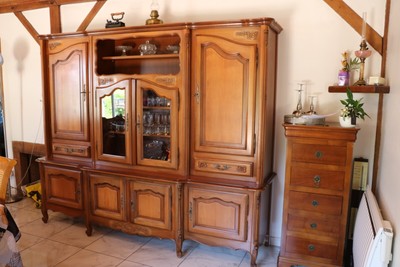 Grande Vitrine Baroque En Bois Et Verre Palazzo INT - Or - 4 Tiroirs - 214 Cm