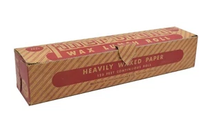 Antique Vintage Finer Brand Wax Lunch Roll Heavily Waxed Paper New Old Stock - Picture 1 of 3