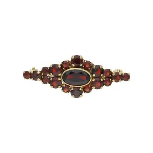 Brosche Norm mit Granat, getragen 25323276 - Bild 1 von 3