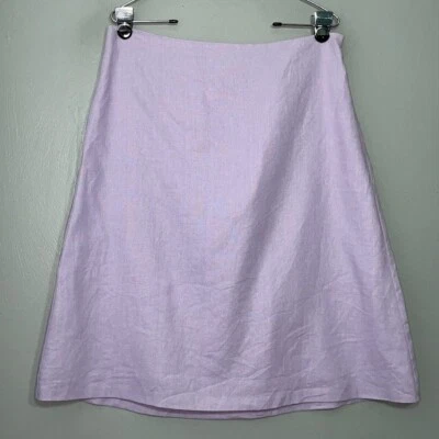 Sangría Mujer Talla 12 Lavanda Púrpura Lino Falda Pastel Primavera Pascua Chic Foto 1 de 4