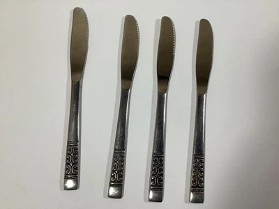 4 Dinner Knives Stanley Robert Rogers 97007 Casa Vista Korea Stainless Satin Blk - Image 1 of 4