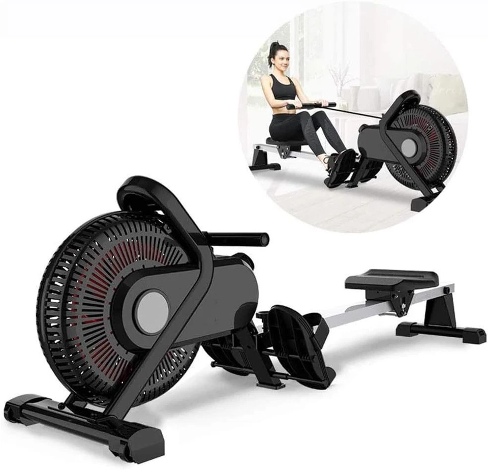 Foldable Air + Magnetic Rowing Machine 8-Level Resistance LCD Quiet Home Rower - Image 1 of 4