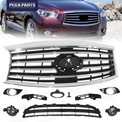 For 2014-2015 Infiniti QX60 2013 JX35 Front Upper Lower Bumper Grille Fog Lights Foto 1 de 4