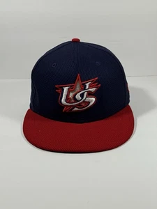 USA WBC Hat Cap World Baseball Classic Blue New Era 59fifty Fitted Size 6 7/8 - Picture 1 of 11