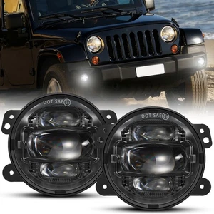 4 inch LED Fog Lights Front Bumper Lamps for 2007-2018 Jeep Wrangler JK Pair - Picture 1 of 7