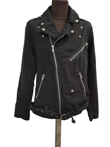 Tripp NYC Motorcycle Jacket Black Cotton Zipper Size L T2860 JNR345 - Picture 1 of 8