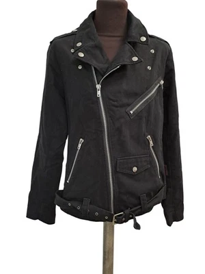 Tripp NYC Motorcycle Jacket Black Cotton Zipper Size L T2860 JNR345 - Image 1 of 4