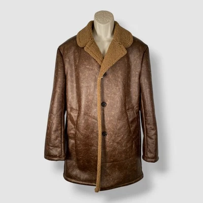 Abrigo clásico Ben Sherman para hombre marrón camel piel de oveja talla 36S Foto 1 de 3