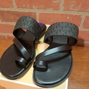 Michael Kors Nelson Flat Sandal Black size 8.5 Brand New - Picture 1 of 7