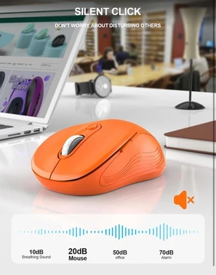 (Precio de venta sugerido por el fabricante $13,99) Ratón inalámbrico ergonómico - 2,4 GHz, óptico de 6 botones (naranja) Foto 1 de 4