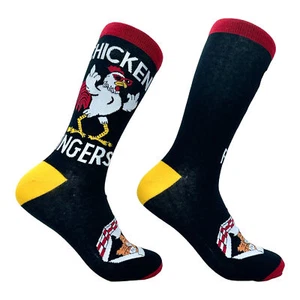 Men's Chicken Fingers Socks Funny Sarcastic Offensive Middle Finger Joke - Picture 1 of 9