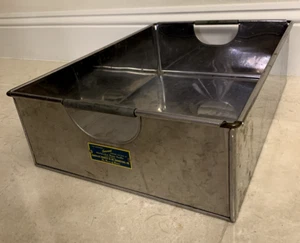 Marion Kay VTG Sturdy Stainless Steel Metal Storage Crate Display Bin Box Handle - Picture 1 of 13
