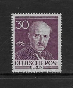 GERMANY BERLIN SCOTT 9N92 MNG VF - 1953 30pf BRN VIOLET ISSUE - MAX PLANCK - Picture 1 of 2